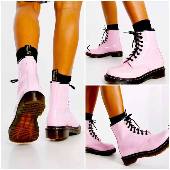 Dr. Martens Shoes - Dr Martens 1460 boots in pink patent